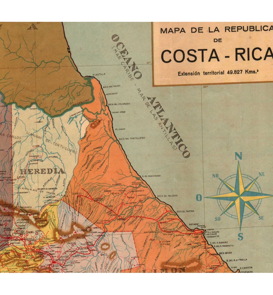 Mapa de la República de Costa Rica