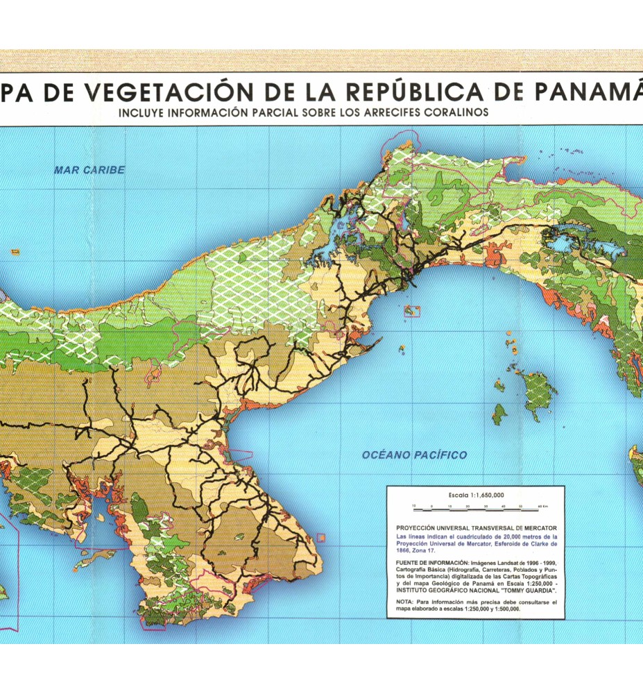 Mapa de Vegetación de la Repúbiica de Panamá