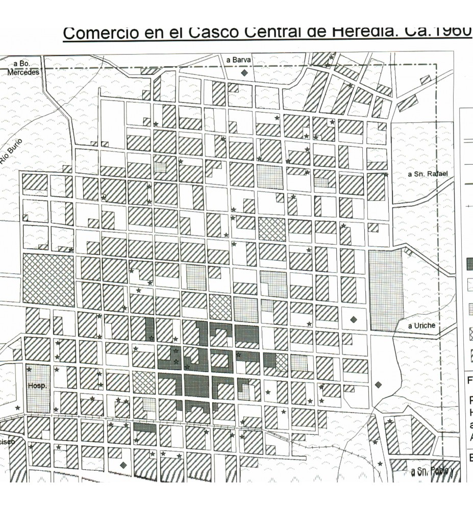 Comercio en el caso central de Heredia ca. 1960