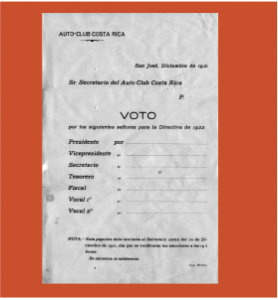 Automovil Club 1921 Fórmula de voto
