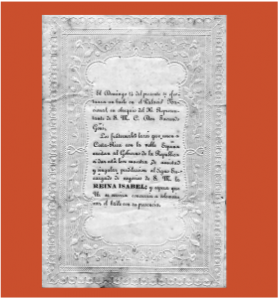 Invitación a recepción de Embajada de España 1866