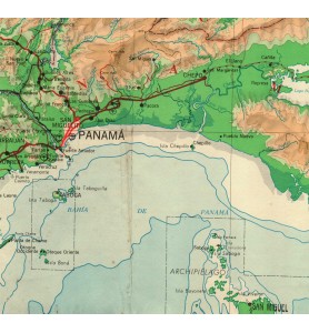 República de Panamá Mapa Físico (2 hojas)